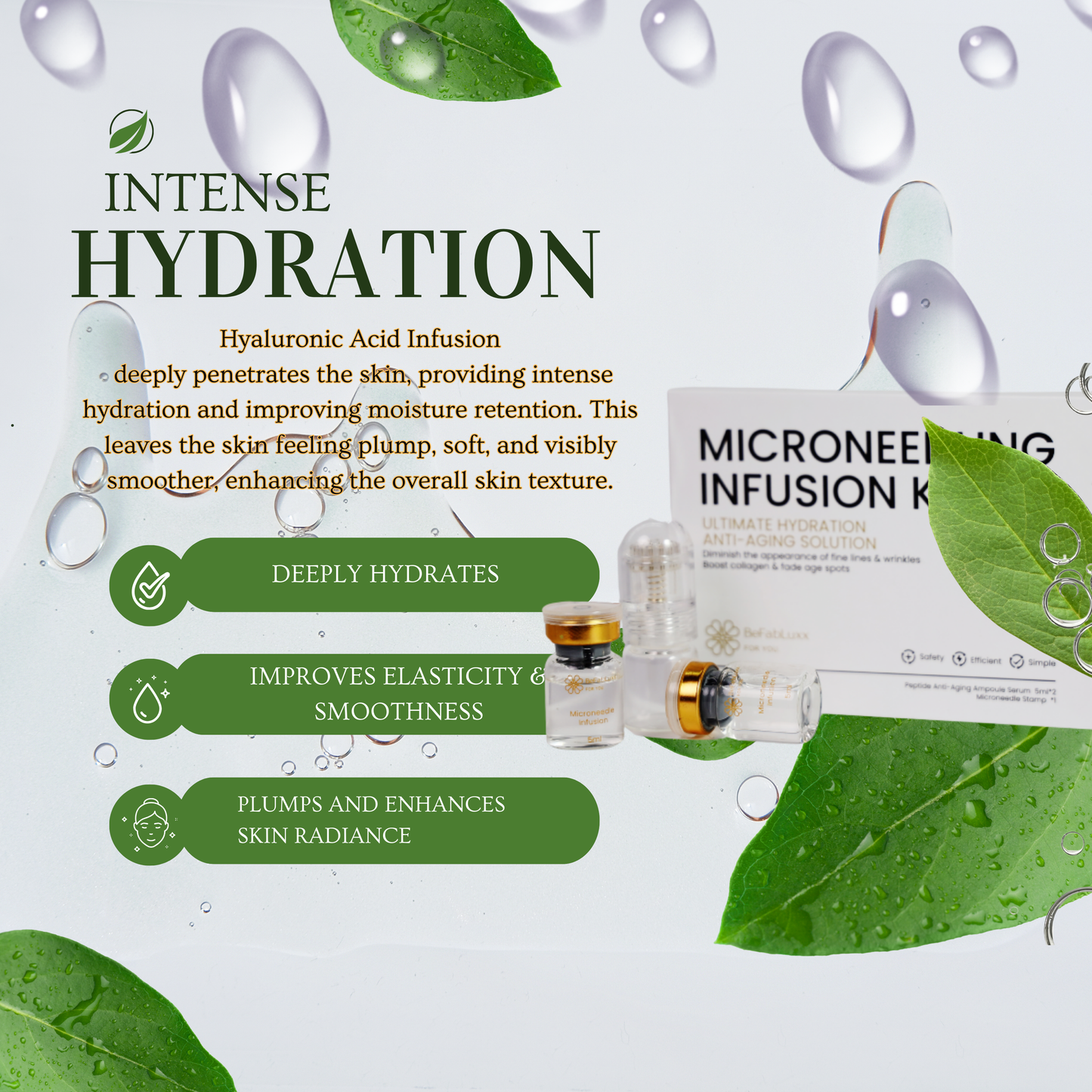 Micro Infusion System, Microneedling Home kit System, Best Derma,Micro  Facial Stamp, Peptide, Hydrating, Anti-aging Serum At-Home Kit