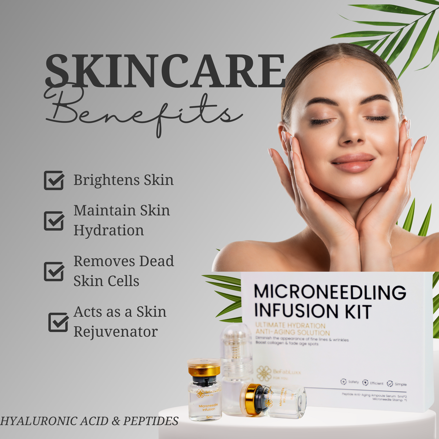 Micro Infusion System, Microneedling Home kit System, Best Derma,Micro  Facial Stamp, Peptide, Hydrating, Anti-aging Serum At-Home Kit